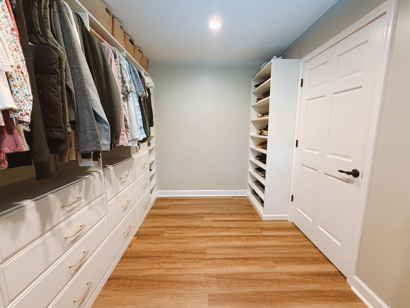 Walk-in closet with built-in shoe tower